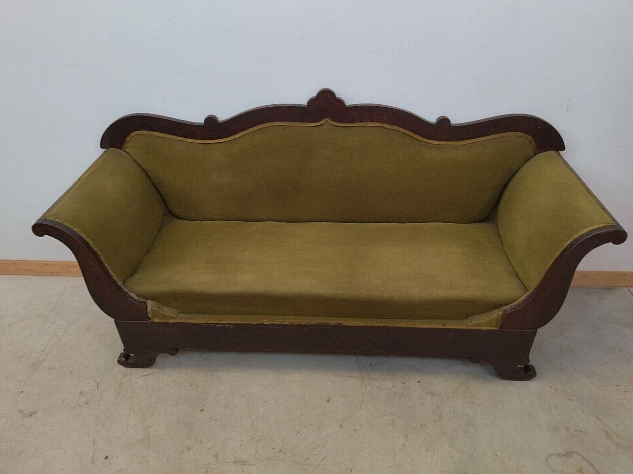 Charles X solid walnut sofa, first half of the 19th century 7