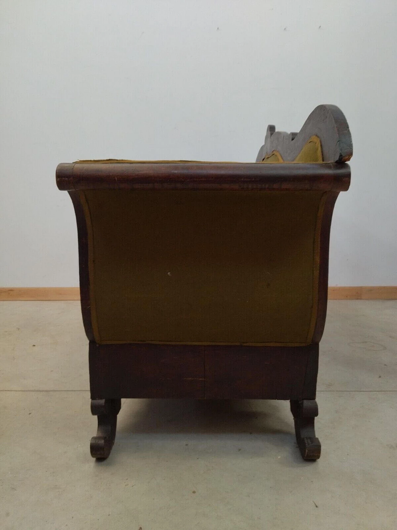 Charles X solid walnut sofa, first half of the 19th century 8