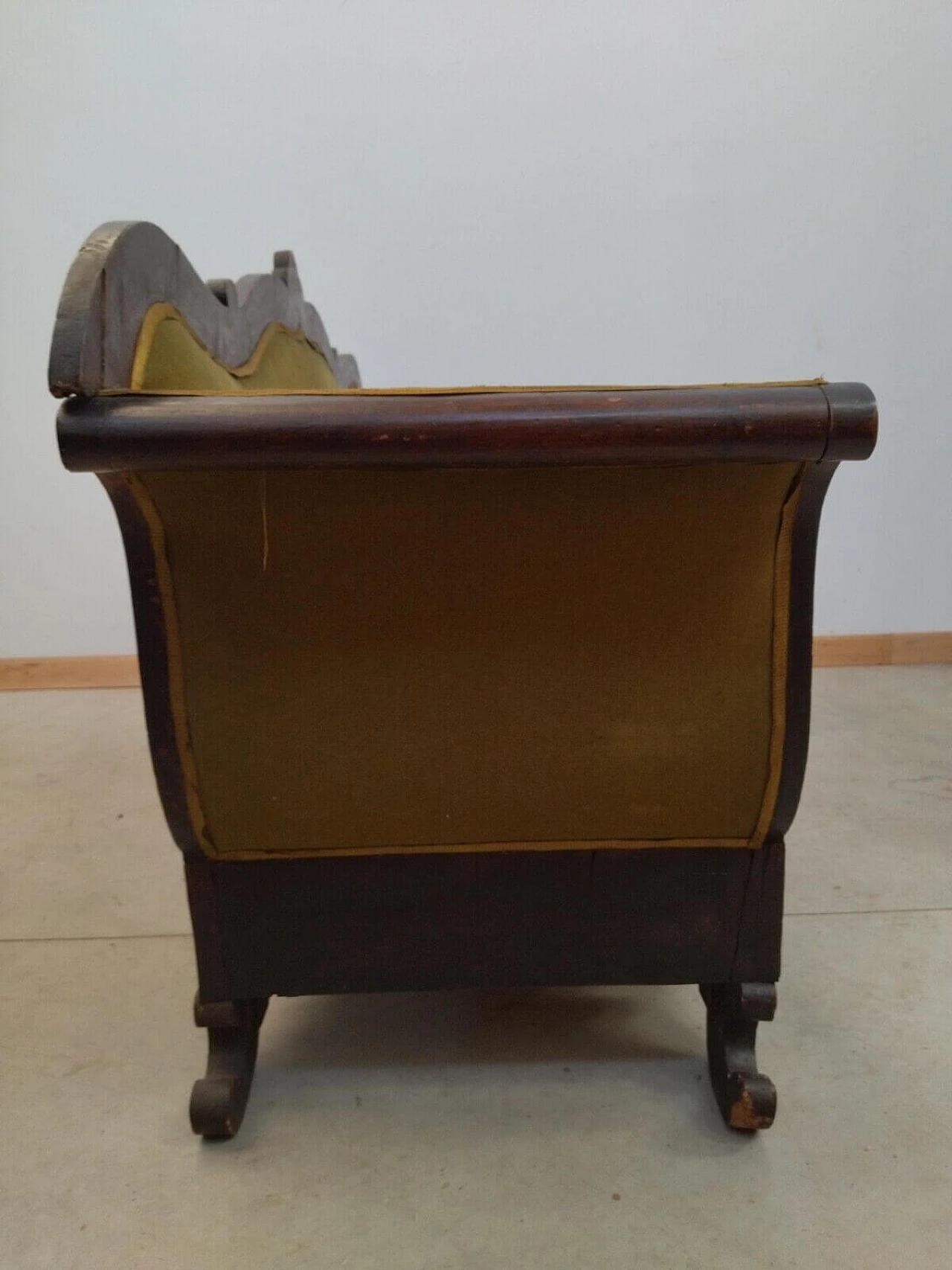 Charles X solid walnut sofa, first half of the 19th century 10