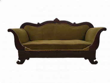 Charles X solid walnut sofa, first half of the 19th century