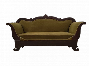 Charles X solid walnut sofa, first half of the 19th century