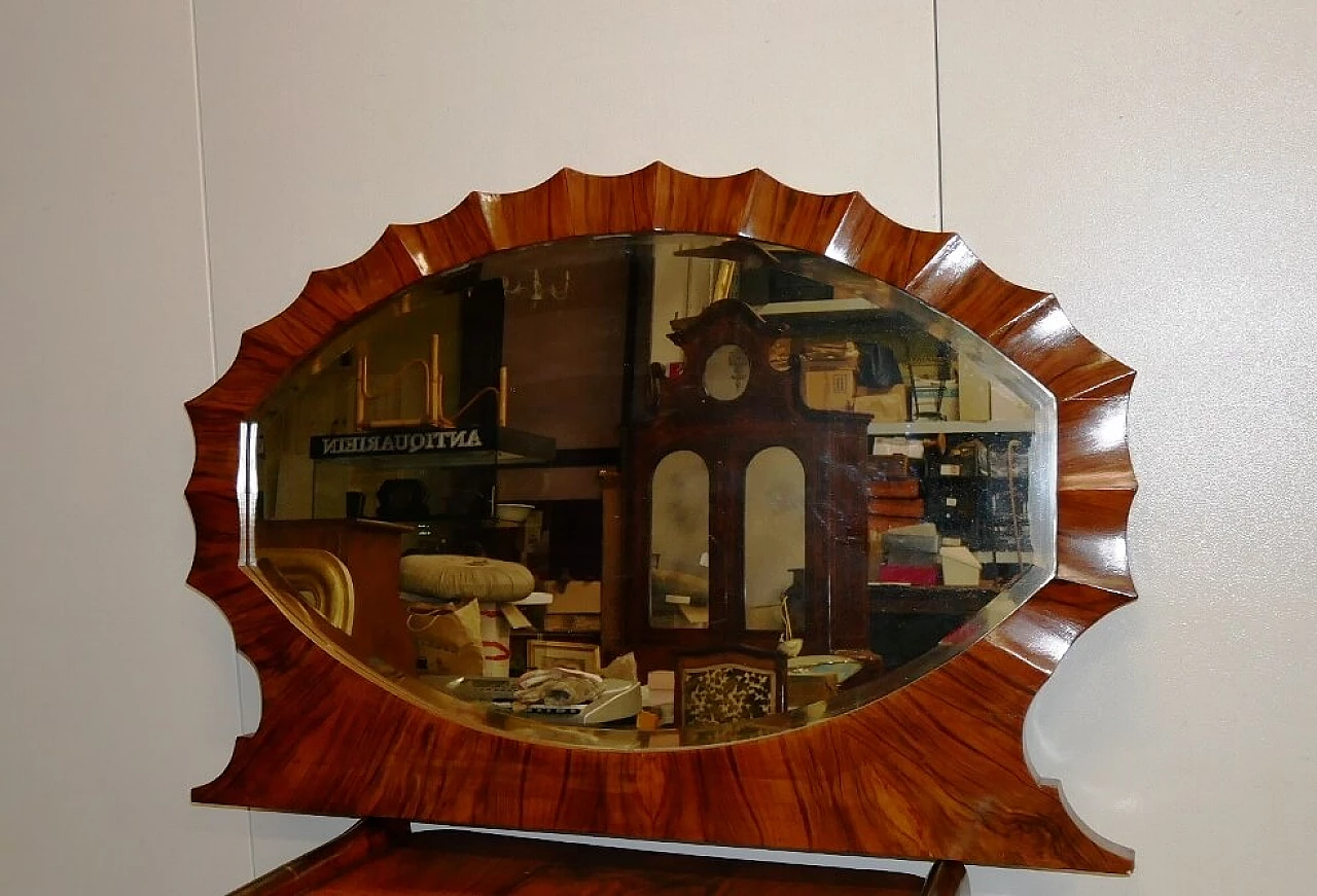 Walnut mirror with moulded frame, 1930s 10