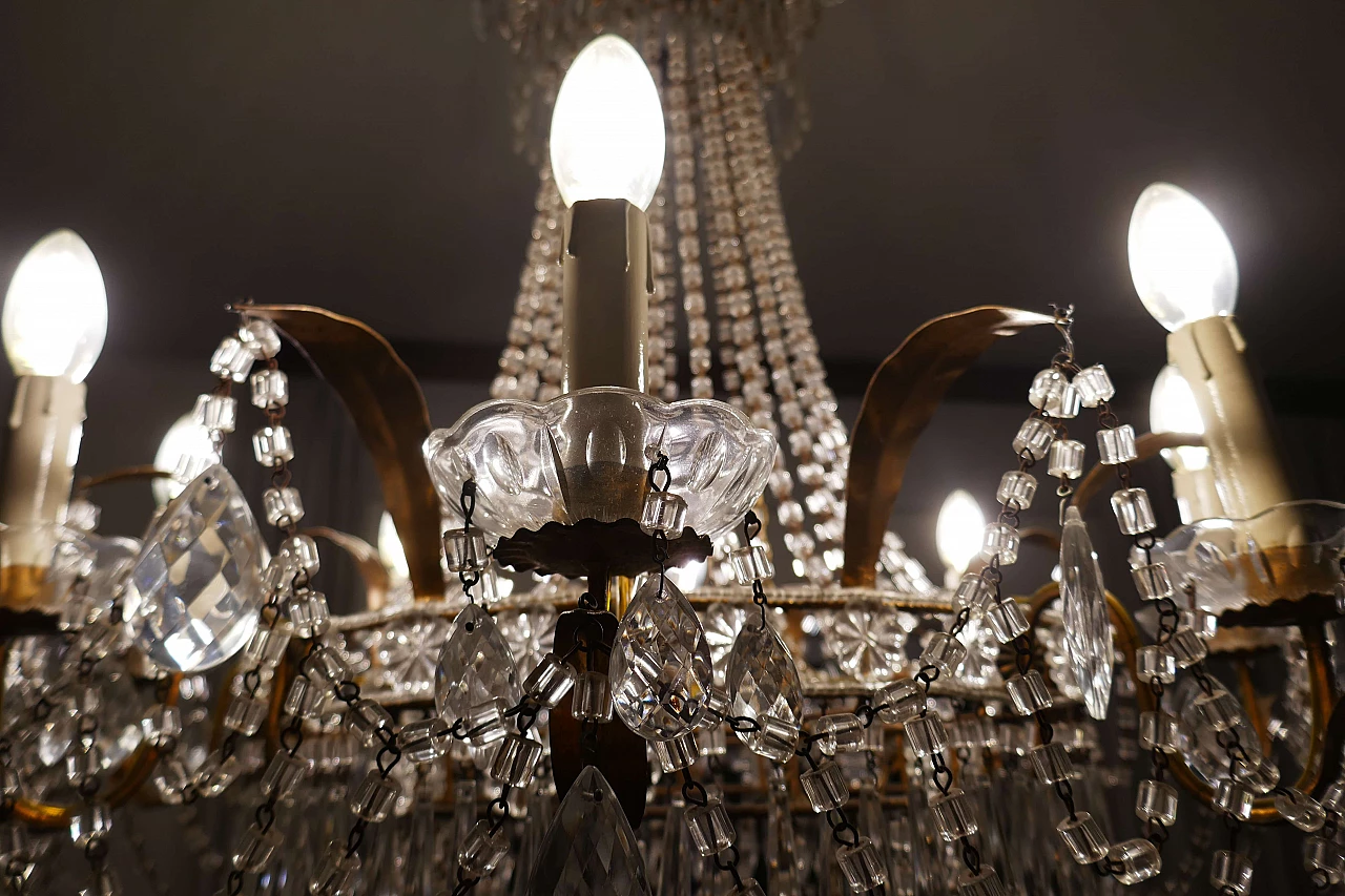 Crystal chandelier attributed to Baccarat, 1940s 4