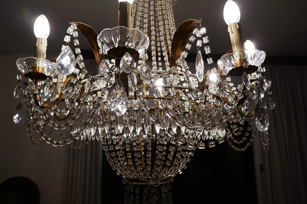 Crystal chandelier attributed to Baccarat, 1940s 5