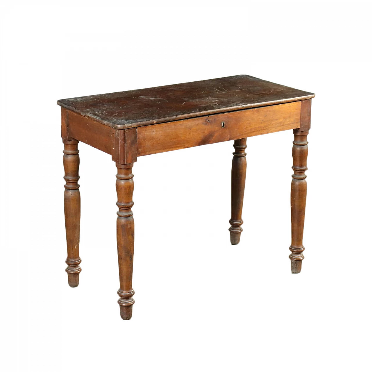 Scrittoio Arte Povera in legno di noce massello, '800 1