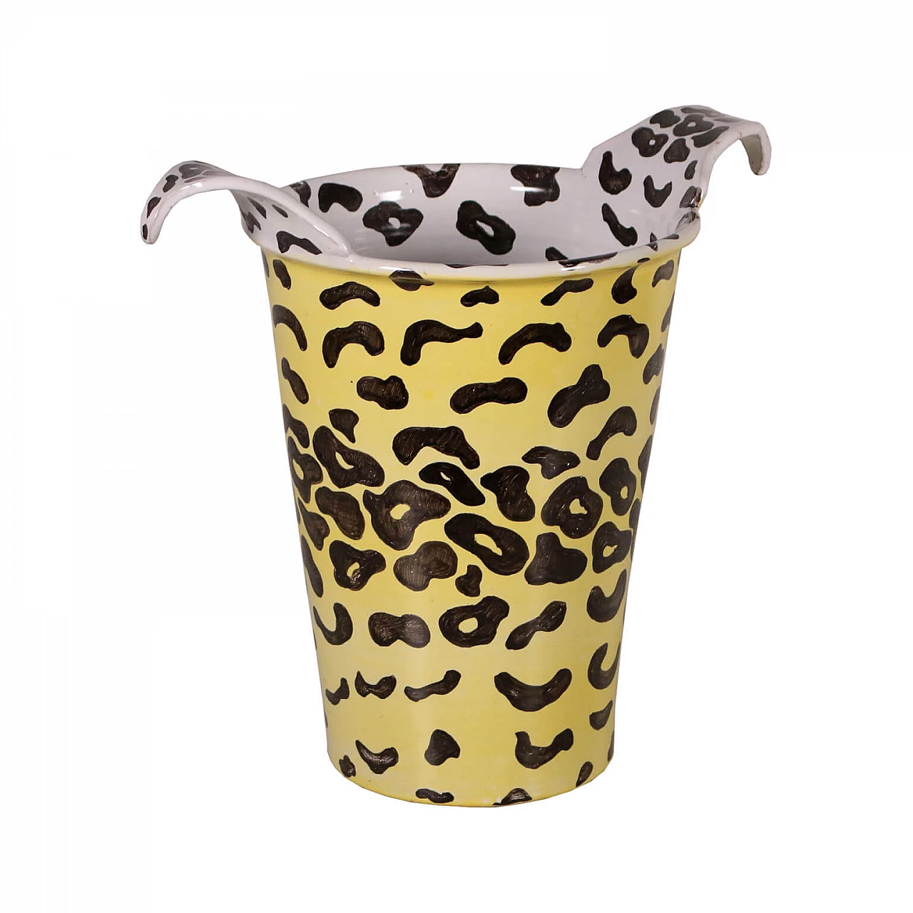 Vaso Vasopardo di Flora Bianchi in terracotta smaltata, anni '80 1