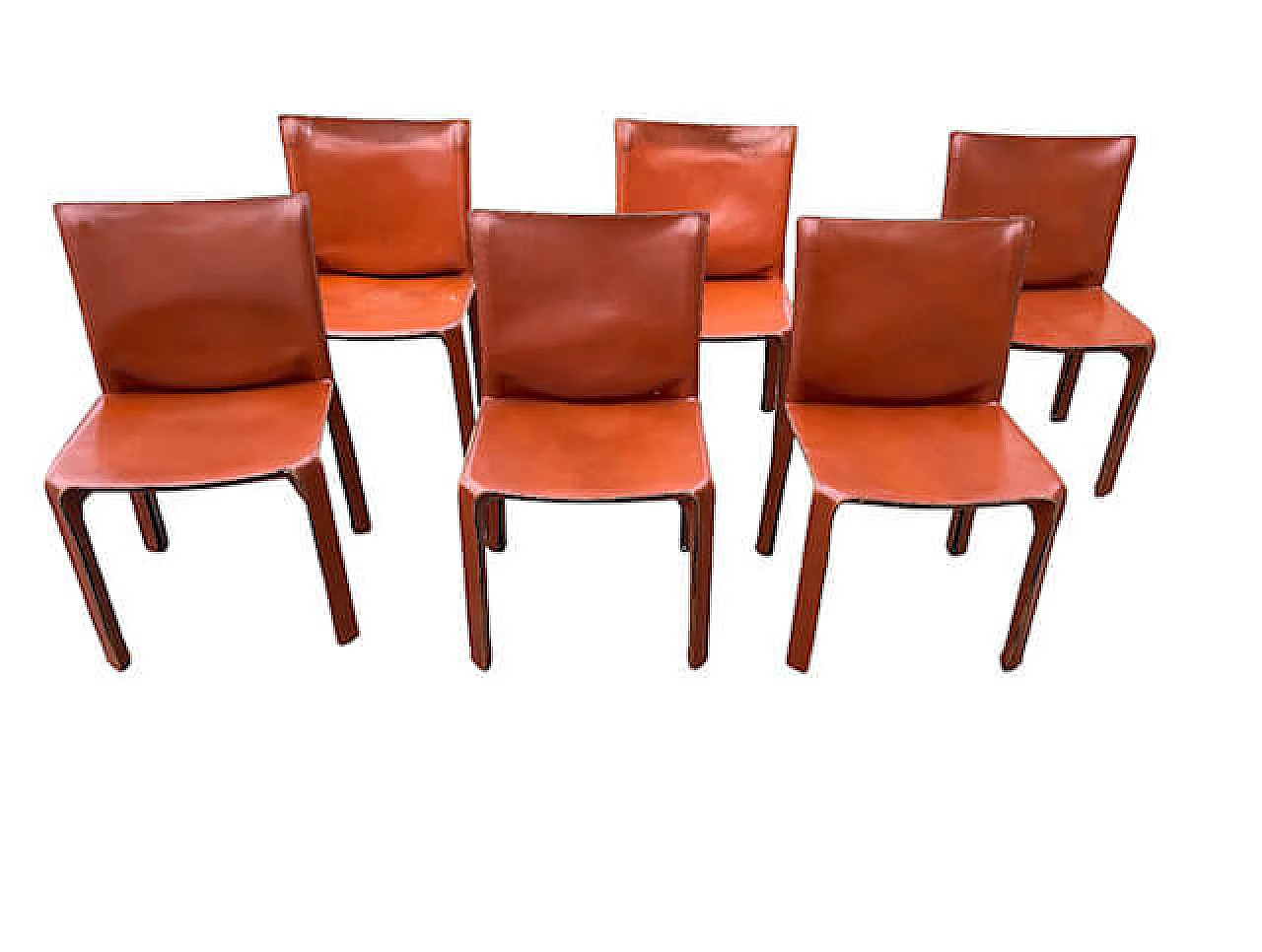 6 CAB 412 chairs by Mario Bellini for Cassina, 1970s 1