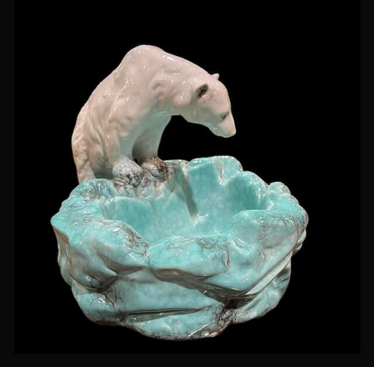 Porcelain sculpture of polar bear on iceberg by Ditmar Urbach, 1930s 5