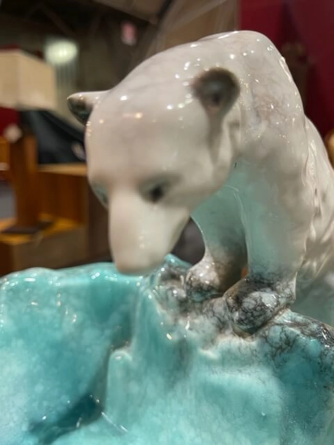 Porcelain sculpture of polar bear on iceberg by Ditmar Urbach, 1930s 7