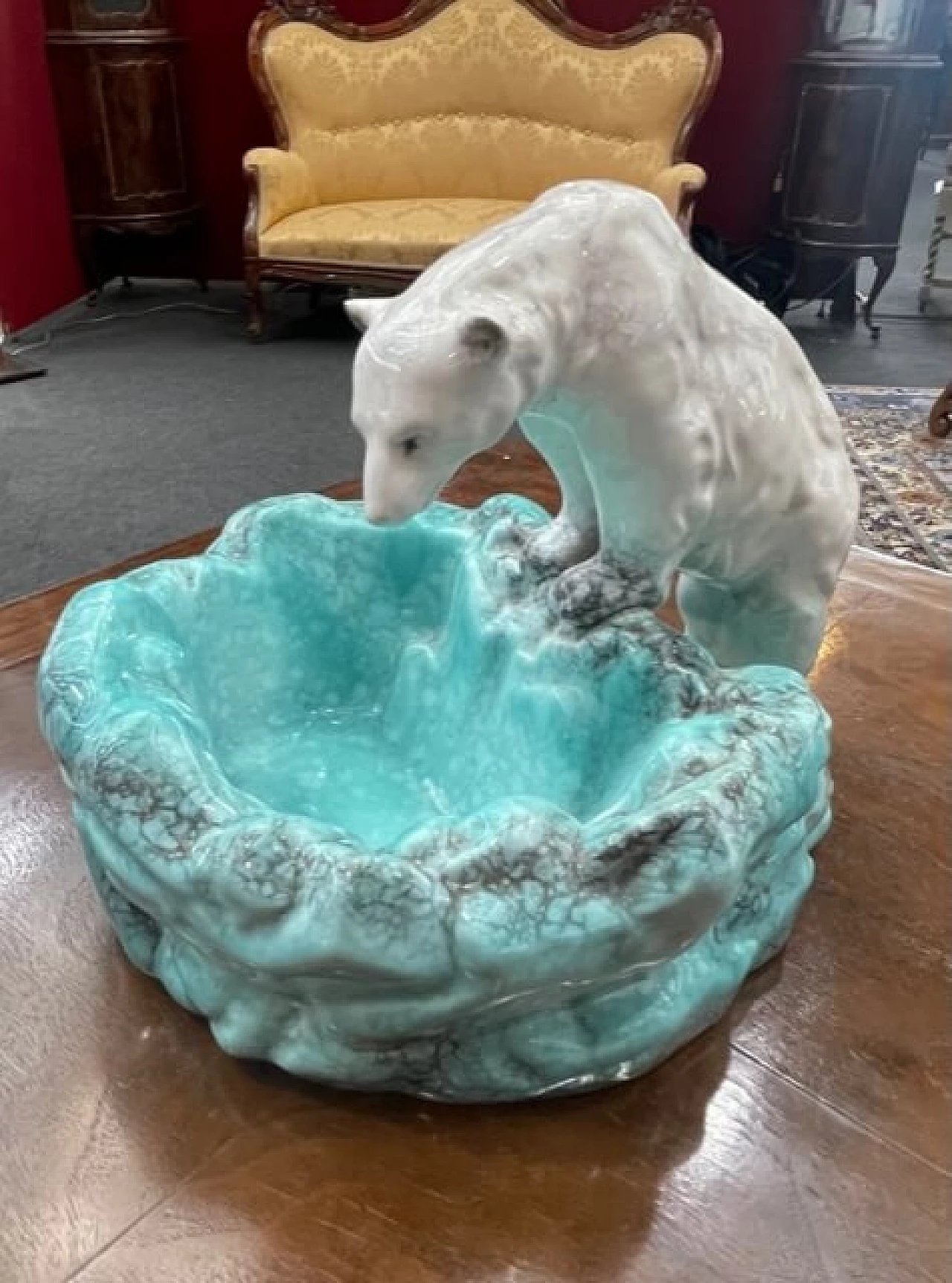Porcelain sculpture of polar bear on iceberg by Ditmar Urbach, 1930s 12