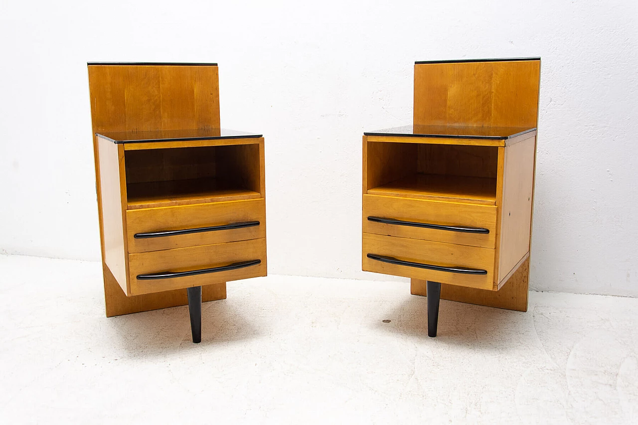 Pair of bedside tables by Mojmír Požár for UP Závody in ash, 1960s 2