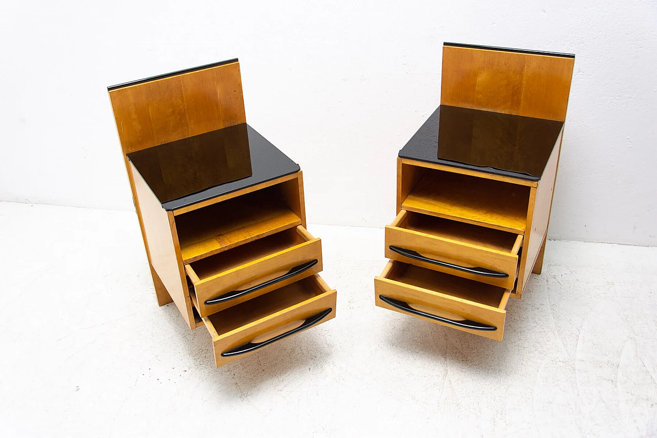 Pair of bedside tables by Mojmír Požár for UP Závody in ash, 1960s 7