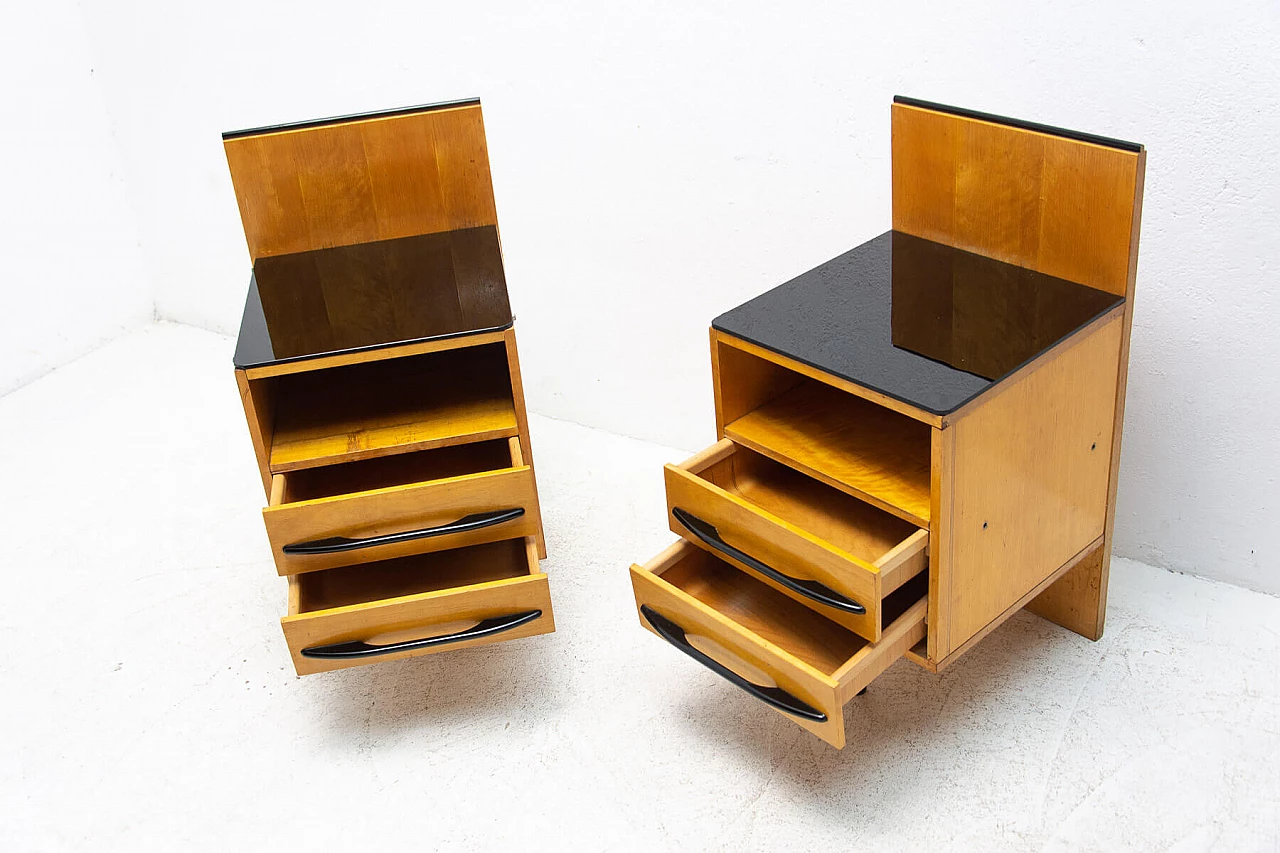 Pair of bedside tables by Mojmír Požár for UP Závody in ash, 1960s 8