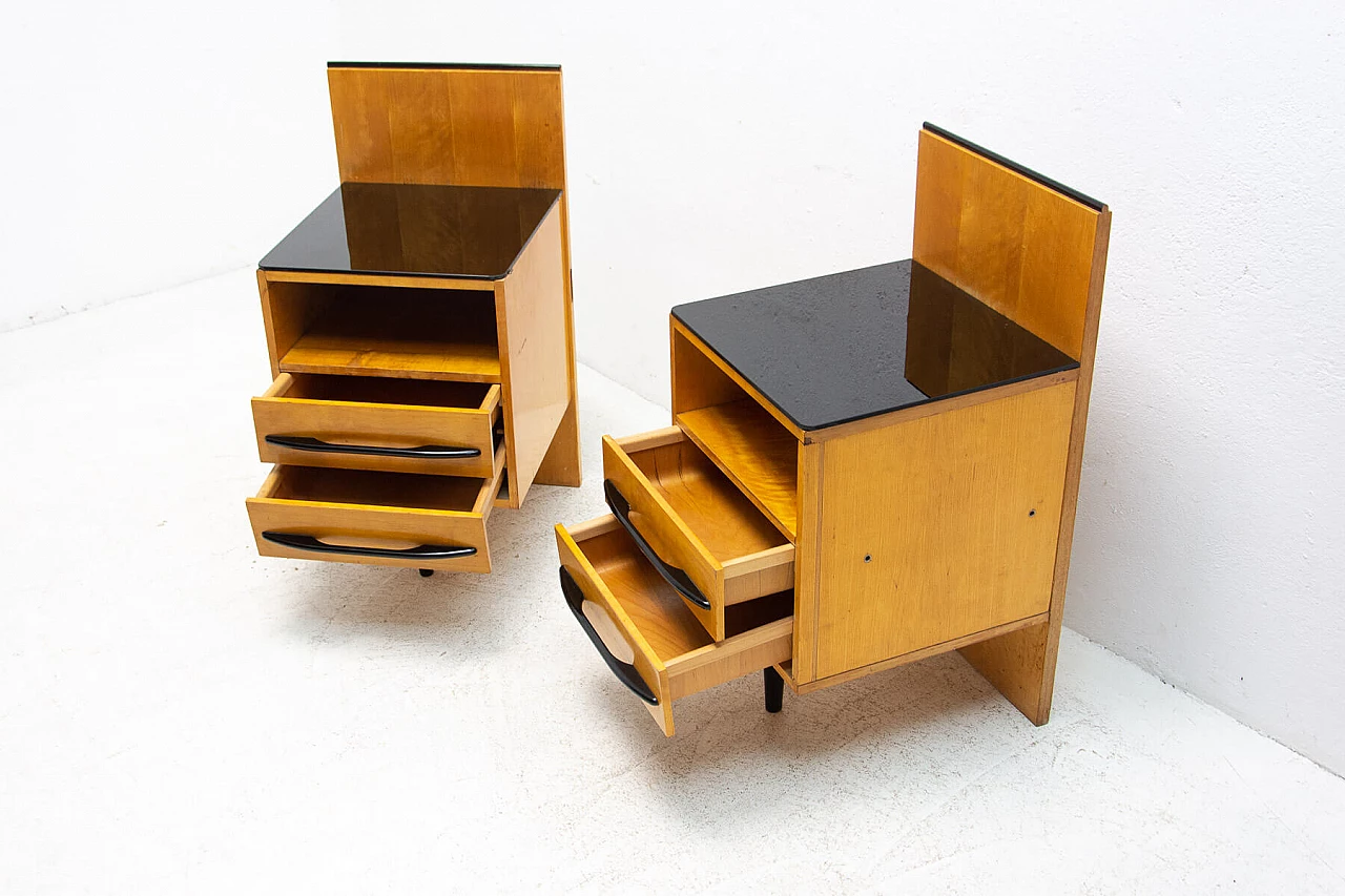 Pair of bedside tables by Mojmír Požár for UP Závody in ash, 1960s 9