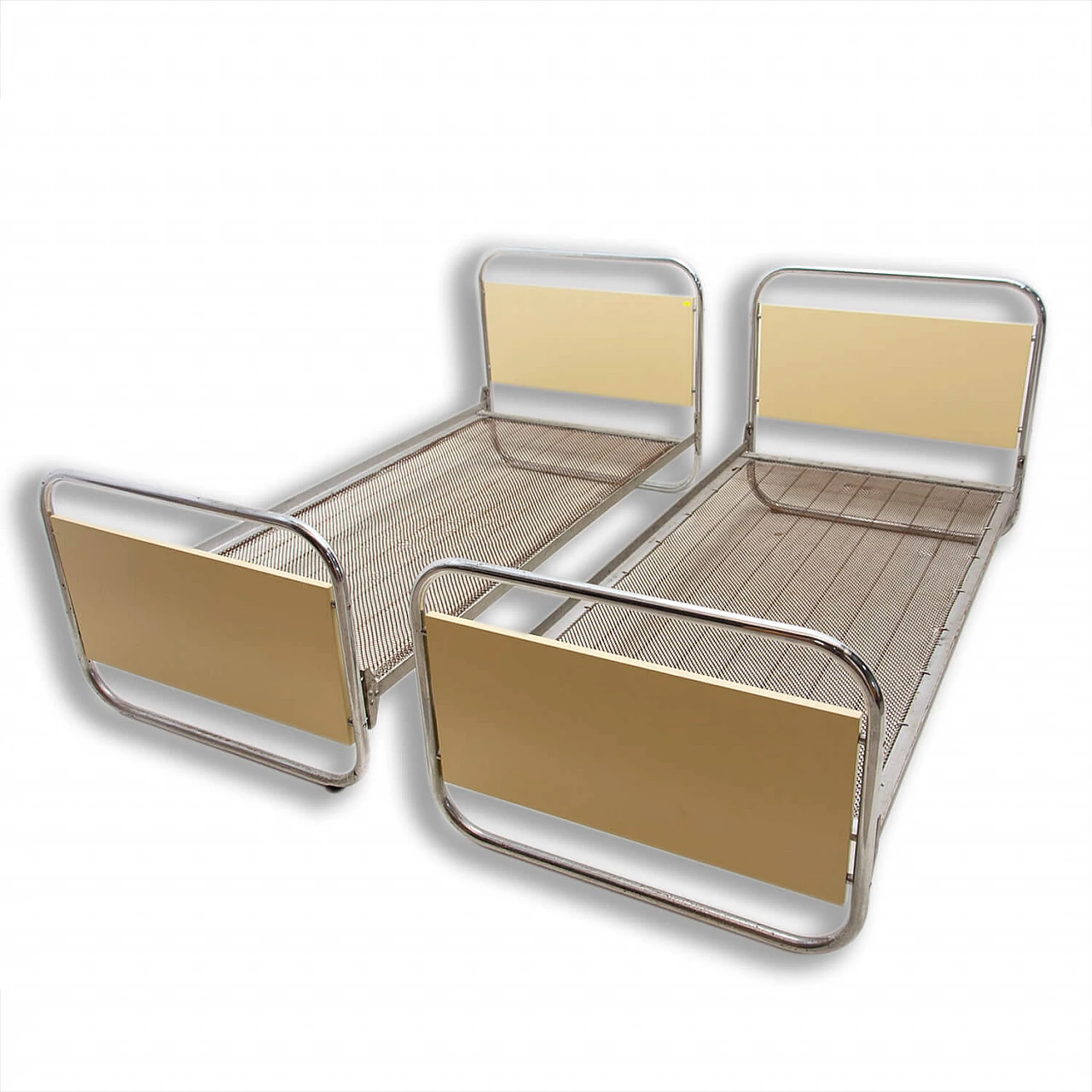 Pair of tubular steel beds in Bauhaus style, 1930s 1