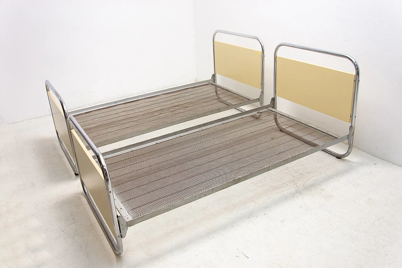 Pair of tubular steel beds in Bauhaus style, 1930s 4