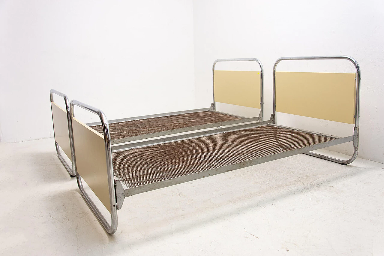 Pair of tubular steel beds in Bauhaus style, 1930s 5