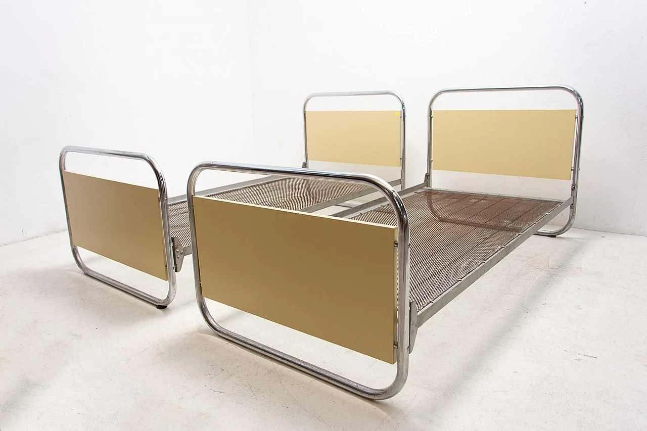Pair of tubular steel beds in Bauhaus style, 1930s 6
