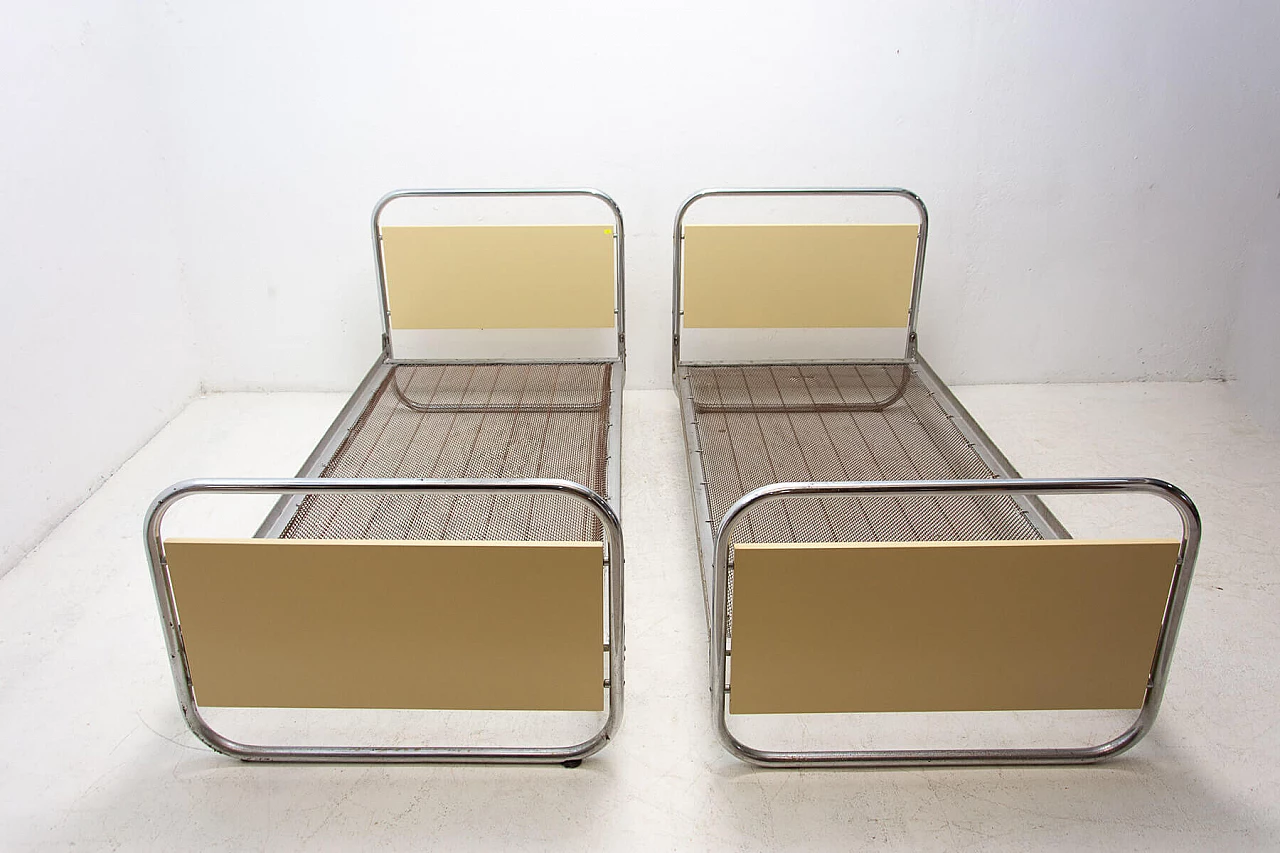 Pair of tubular steel beds in Bauhaus style, 1930s 13
