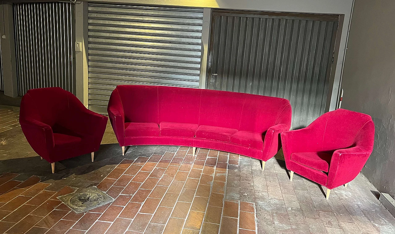 Sofa and pair of armchairs by Ico Parisi, 1950s 7