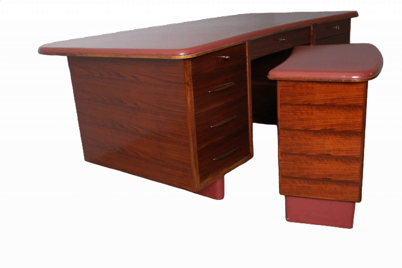 Rosewood and skai and etagere desk, 1960s 21