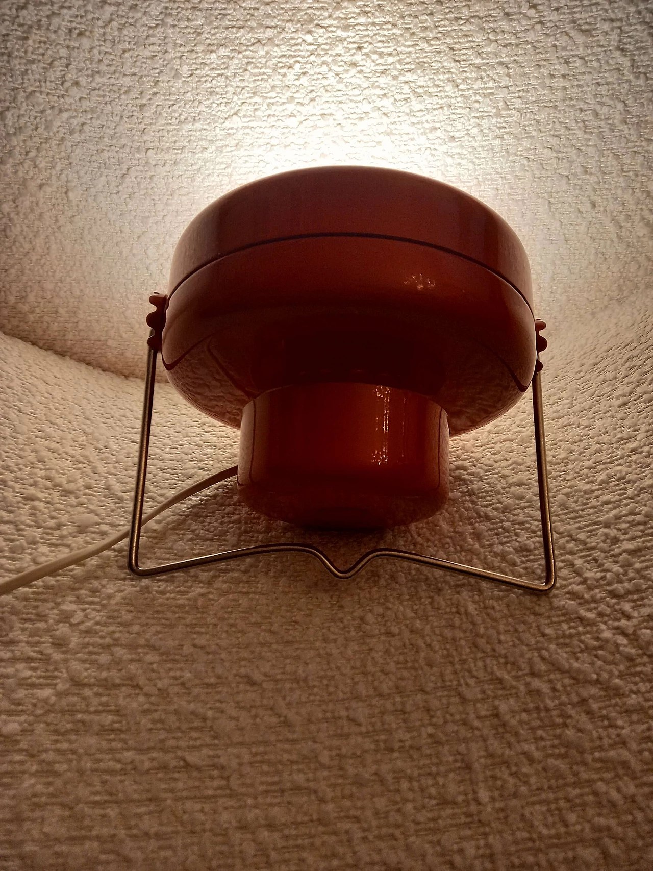 Lampada da tavolo Schuko rossa di Achille Castiglioni per Flos, anni '60 6