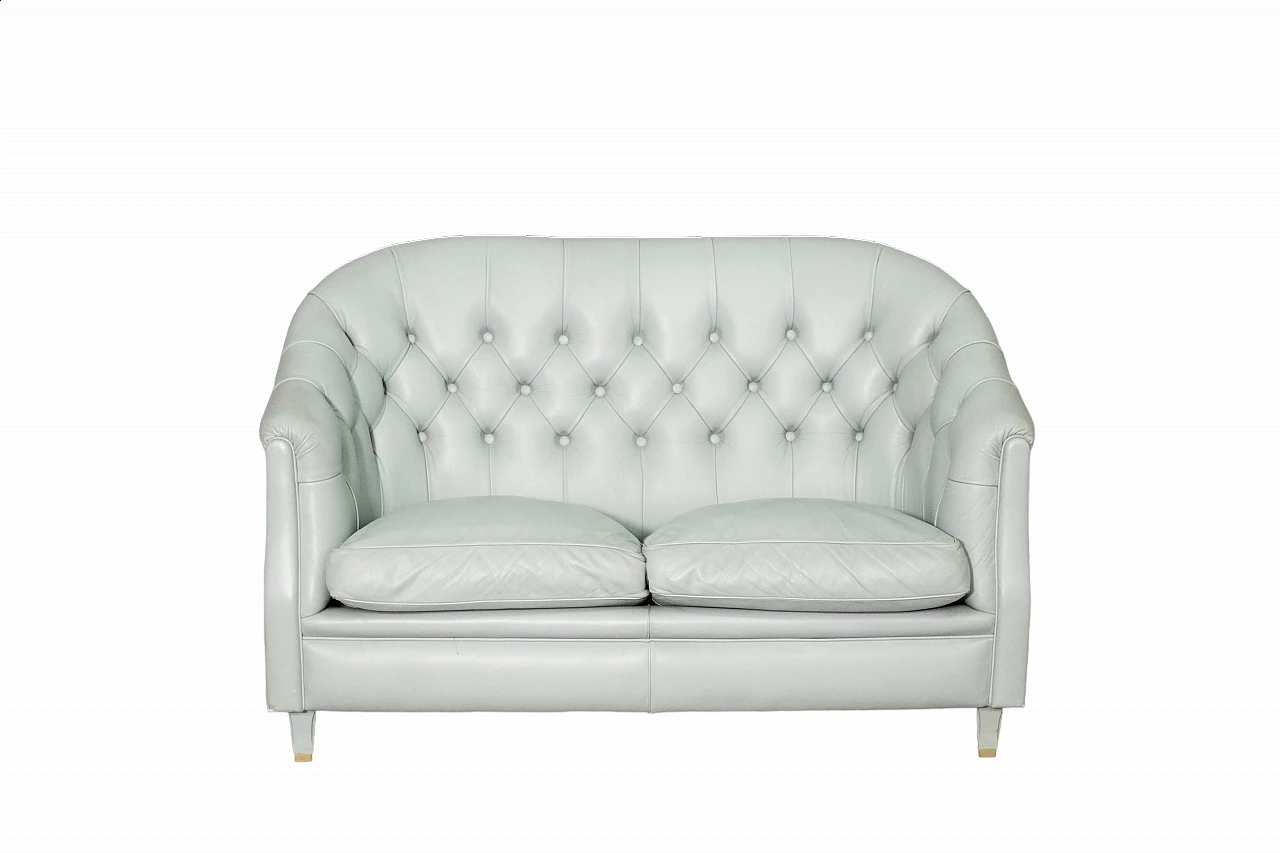 Divano a due posti in pelle di Valdichienti, anni '80 9