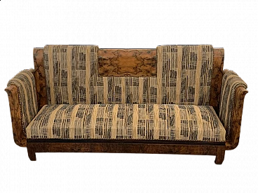 Art Deco walnut-root sofa by Franco Albini, 1930s