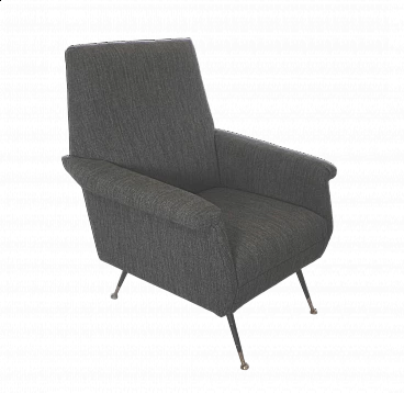 Gray fabric armchair in the style of Marco Zanuso, 1960s