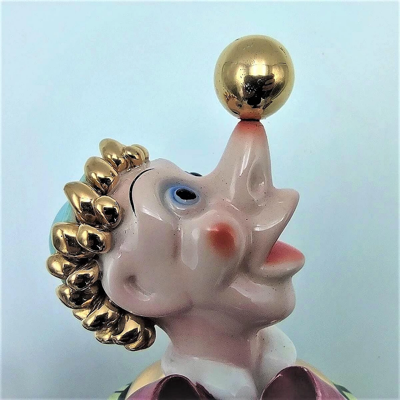 Glazed ceramic wall sconce in the shape of a clown, 1960s 4