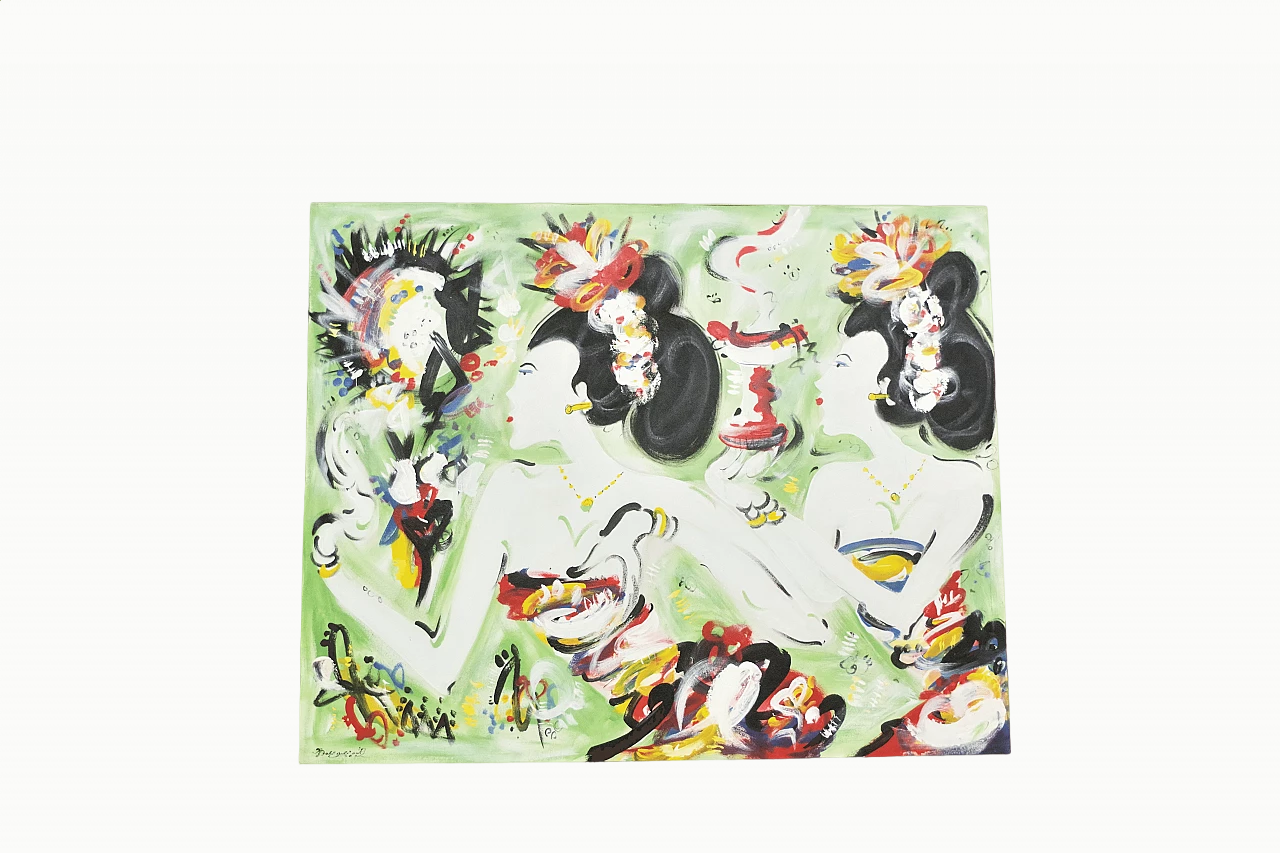 Japanese painting of geishas 7