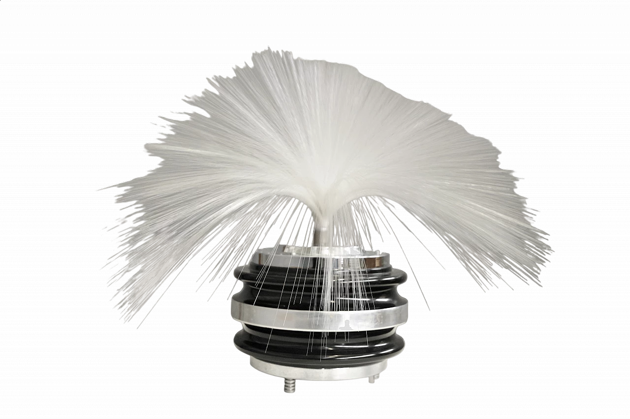 Lampada da tavolo in metallo cromato e fibra ottica, anni '70 11