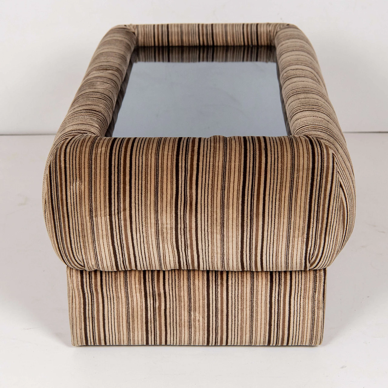 Velvet side table with glass top, 1970s 3