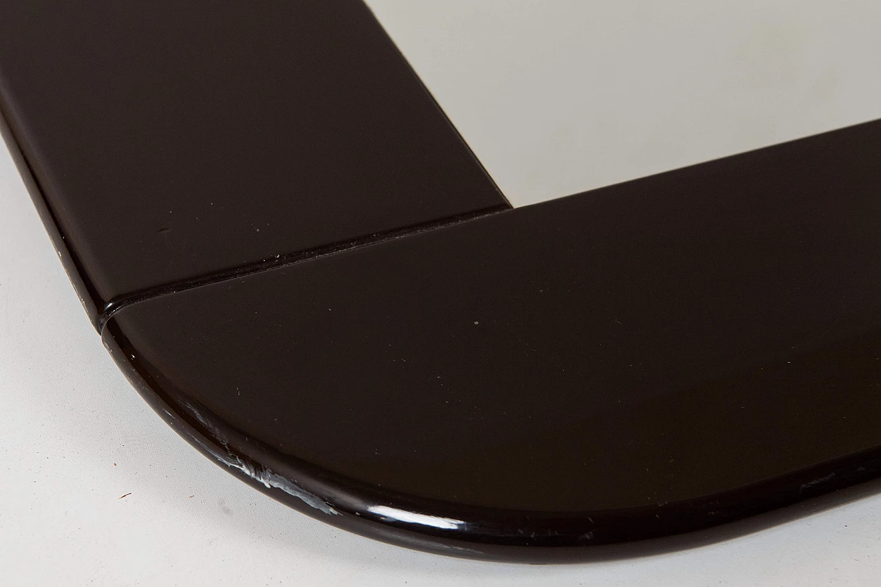 Specchio quadrato con cornice in legno laccato, anni '80 2