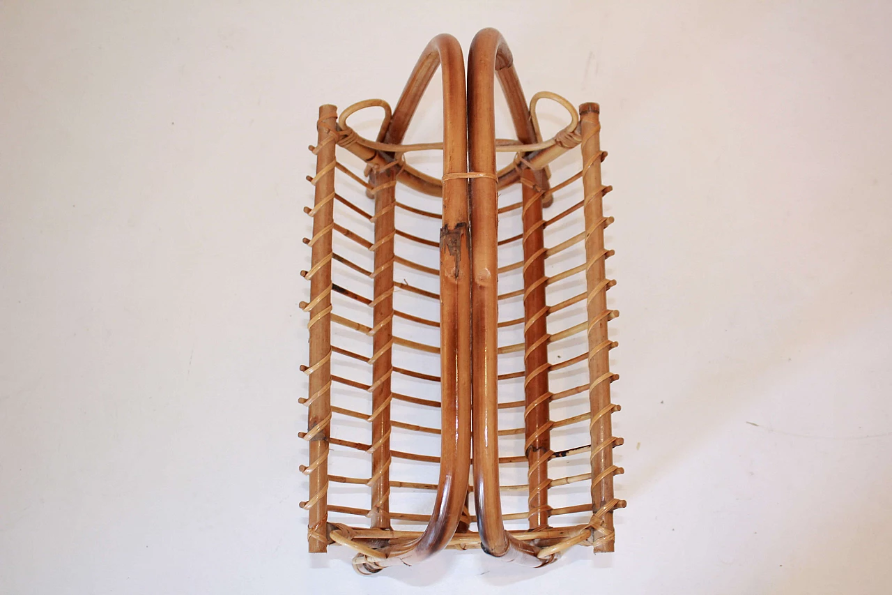 Magazine holder in rattan and bamboo by Franco Albini, 1960s 6