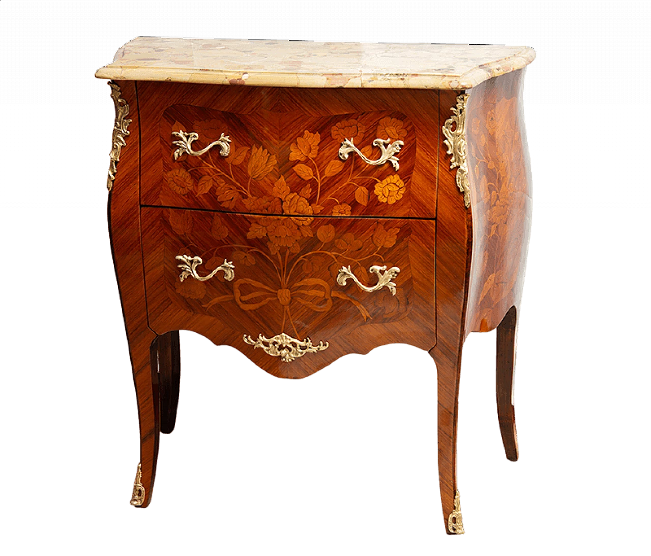 Napoleon III style bedside table in exotic fine wood, 19th century 6