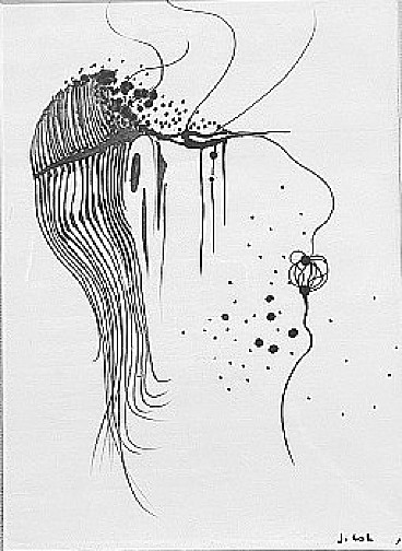 Drawing on paper by Joe Colombo, 1950s