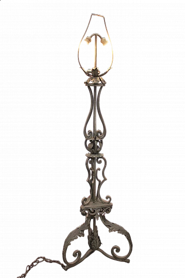 Lampada da terra in ferro battuto, fine '800