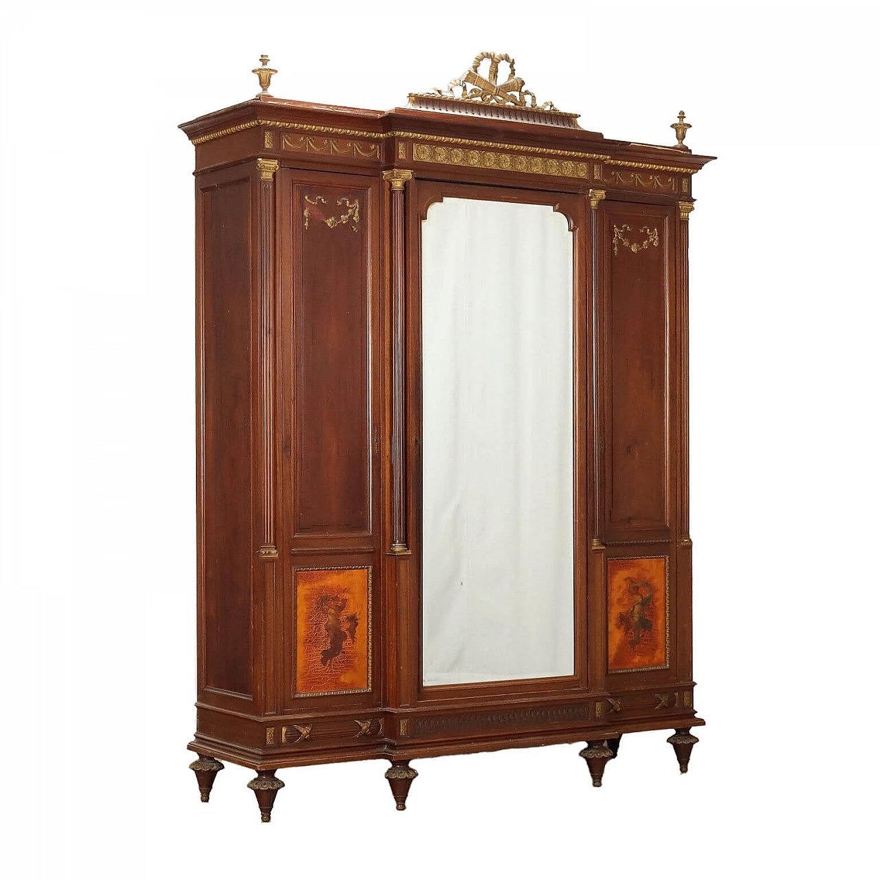 Armadio in mogano con specchio dello Studio Ducrot 1