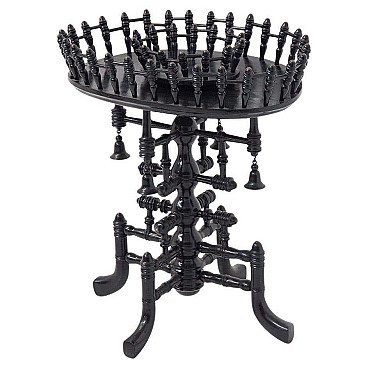 Brass and ebonised turned wood coffee table, 19th century