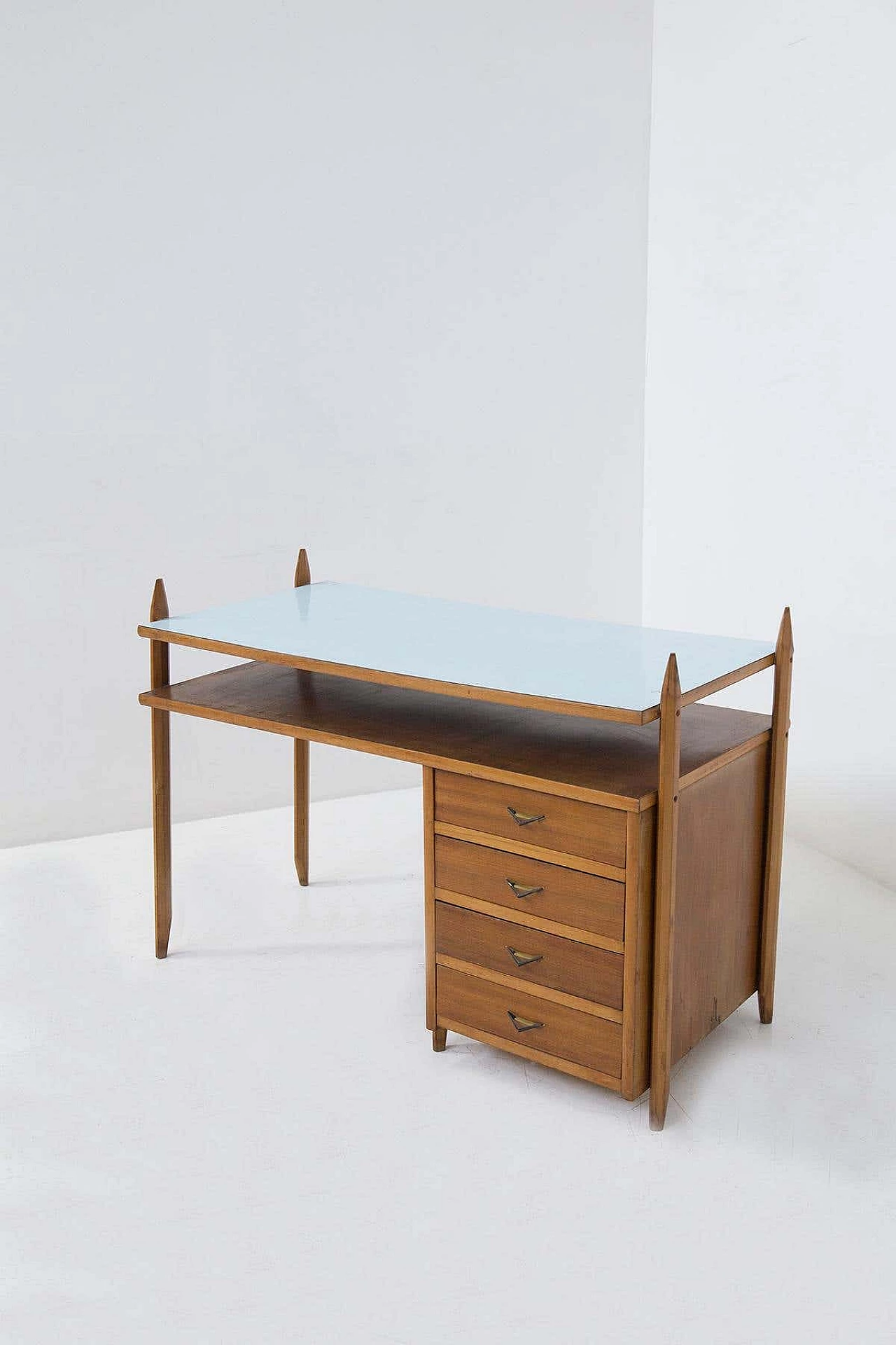 Wooden desk with laminate top, 1950s 1