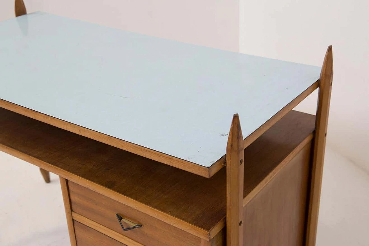 Wooden desk with laminate top, 1950s 2