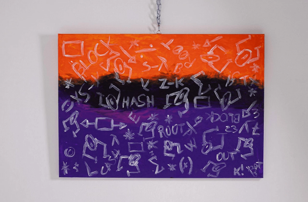 Bomberbax, sequenza di Bit, tecnica mista su tela, 2021 2