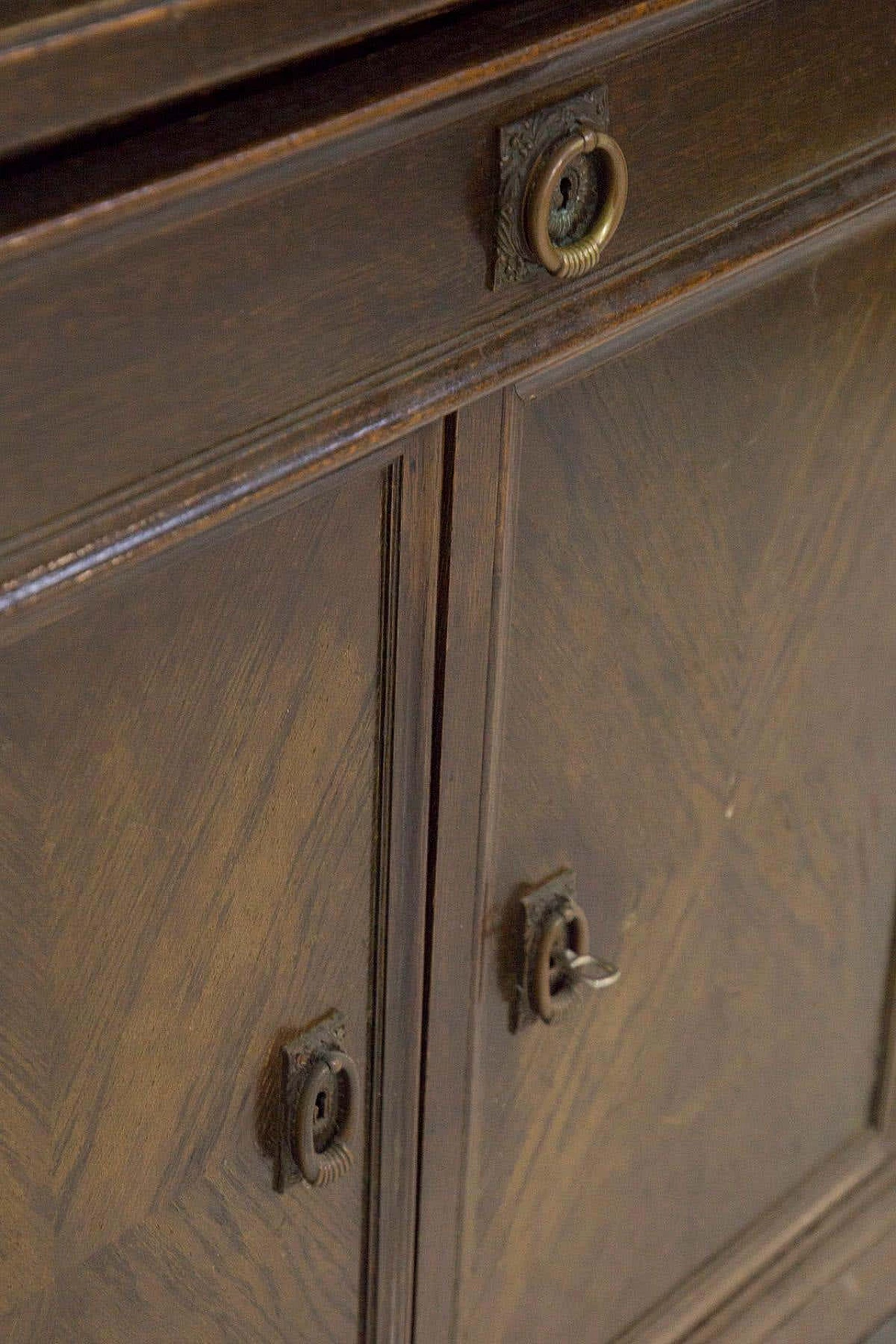 Wooden sideboard with marble top and display case, 19th century 8