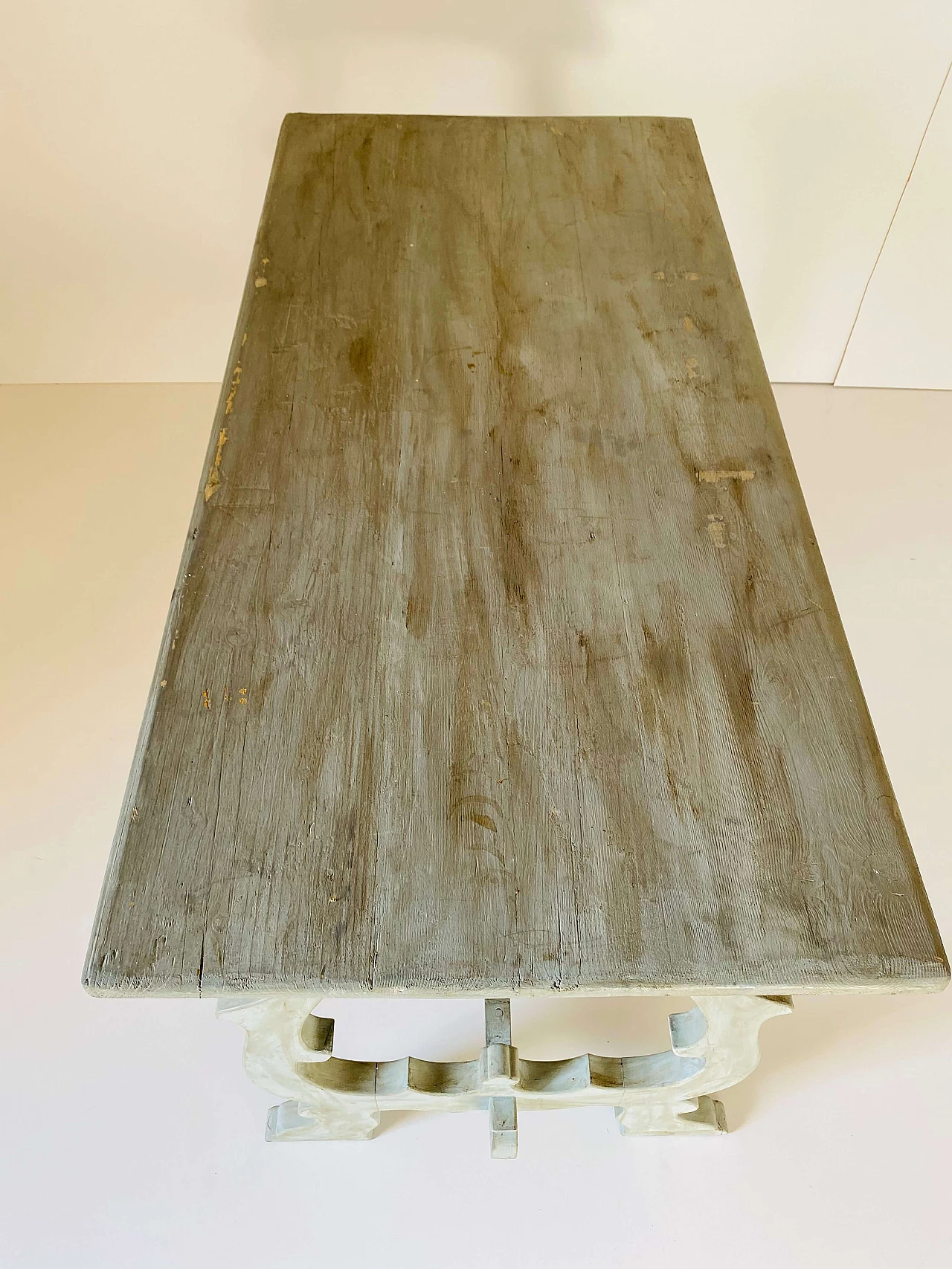 Tavolo da pranzo fratino francese in legno in stile rustico, anni '50 5