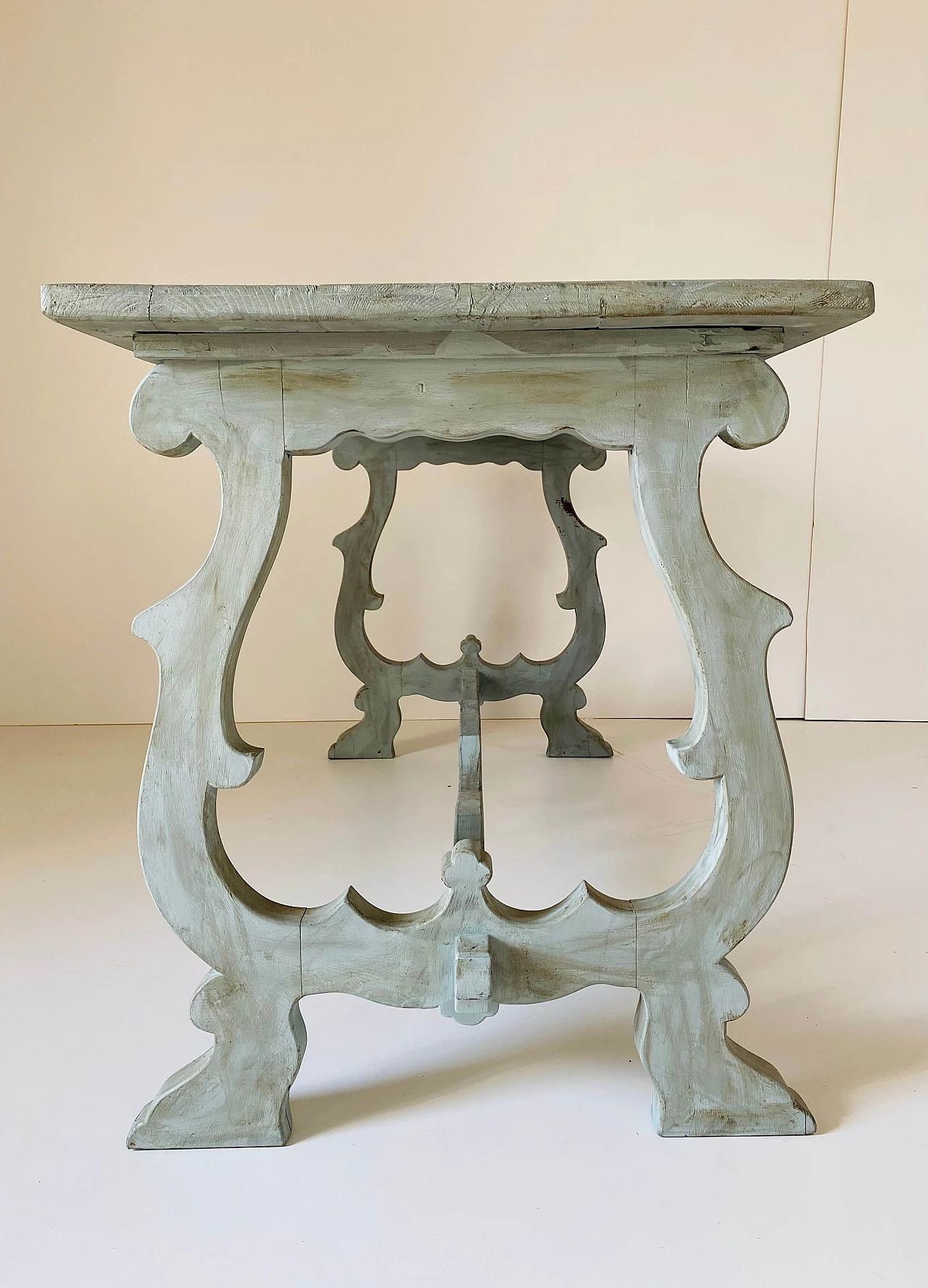 Tavolo da pranzo fratino francese in legno in stile rustico, anni '50 7