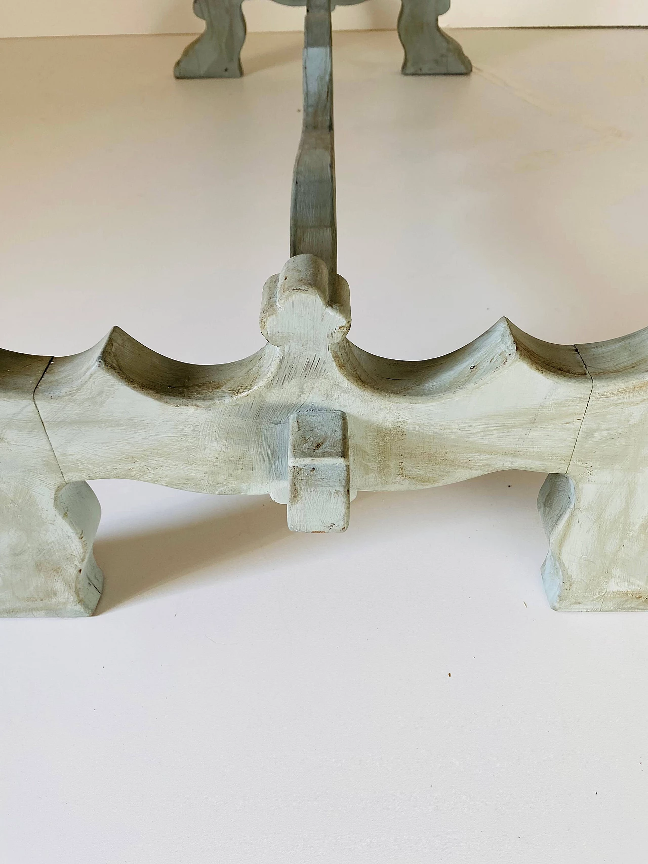 Tavolo da pranzo fratino francese in legno in stile rustico, anni '50 9