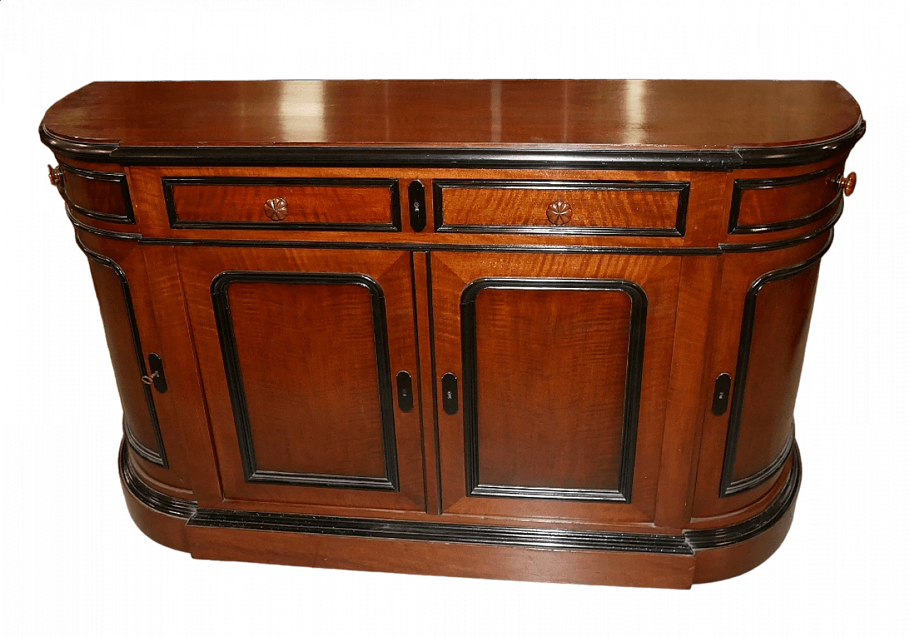 Napoleon III walnut sideboard with ebonized borders, 19th century 13