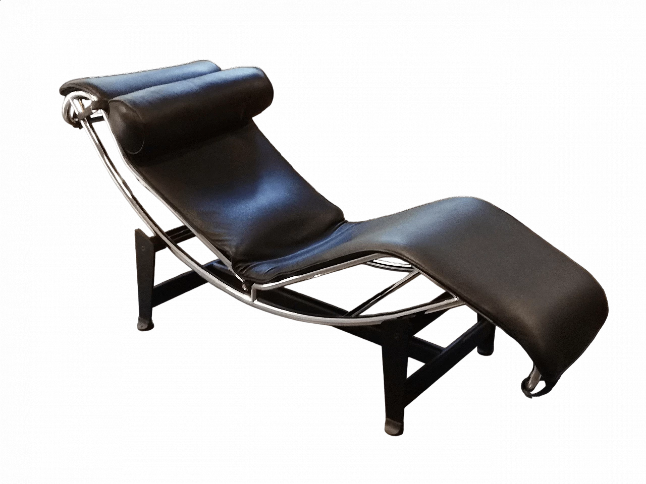 Black leather tilting chaise longue by Alivar, 1990s 16
