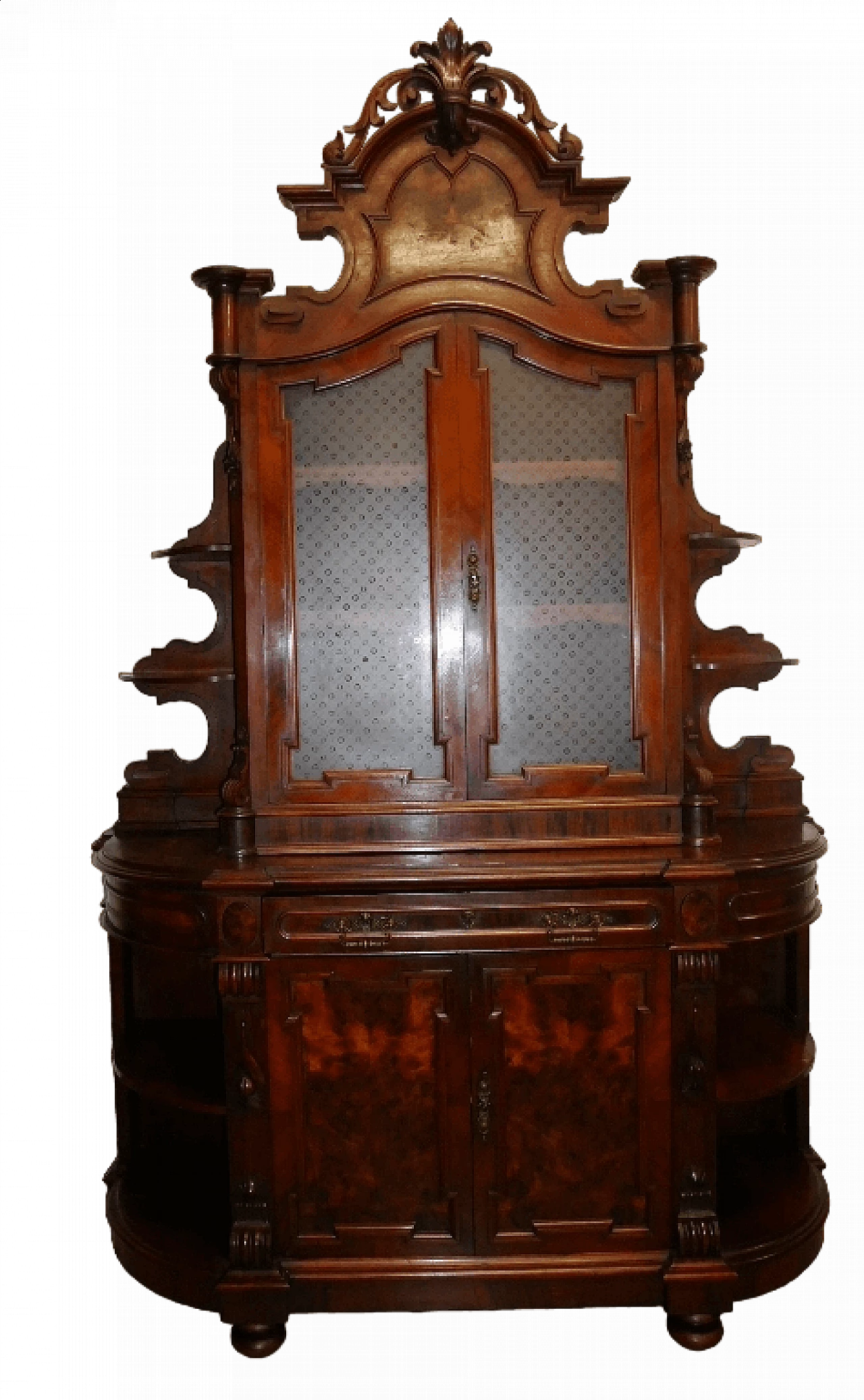 Solid walnut sideboard with showcase, 19th century 15